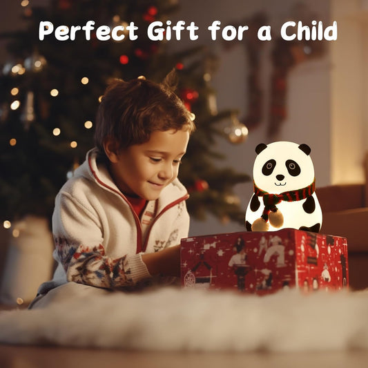 🐼 Cute Panda Night Lamp – USB Rechargeable 7-Color LED Light