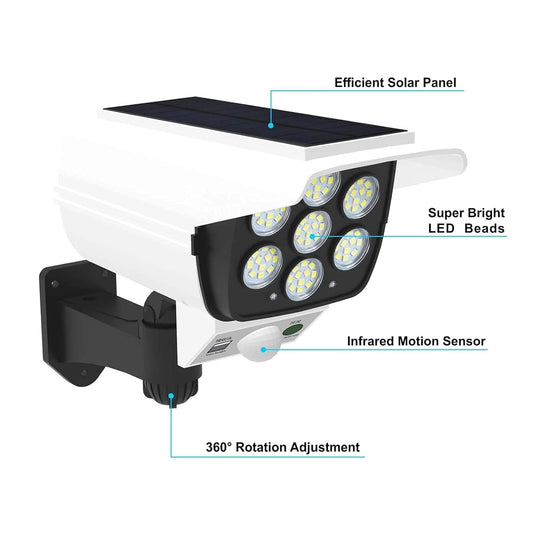 ☀️ Solar Motion Sensor Dummy Camera Light 💡 🚶