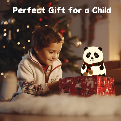 🐼 Cute Panda Night Lamp – USB Rechargeable 7-Color LED Light