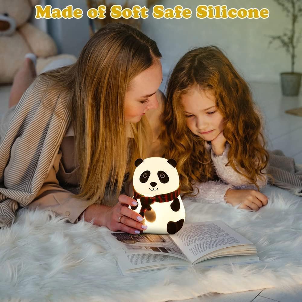 🐼 Cute Panda Night Lamp – USB Rechargeable 7-Color LED Light