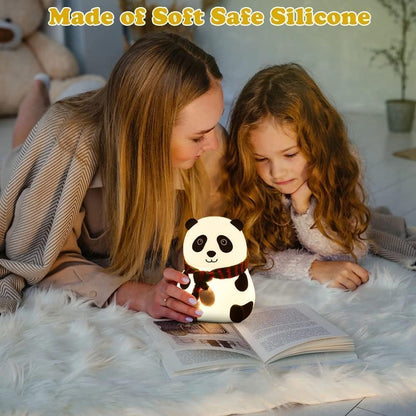 🐼 Cute Panda Night Lamp – USB Rechargeable 7-Color LED Light