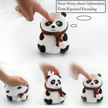 🐼 Cute Panda Night Lamp – USB Rechargeable 7-Color LED Light
